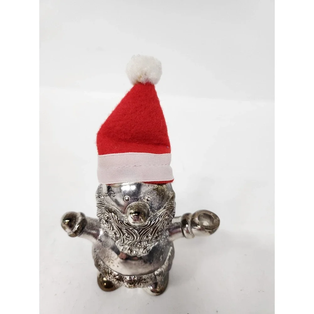 Vintage WM. A.Rogers Silver Santa Figurine Candle Holder Christmas Decor